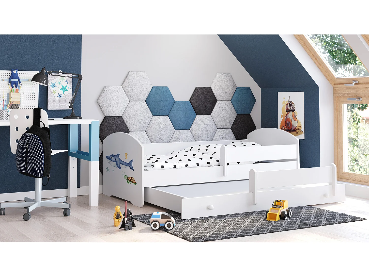 Letto Singolo LUK KSB001 85x164x63 Bianco