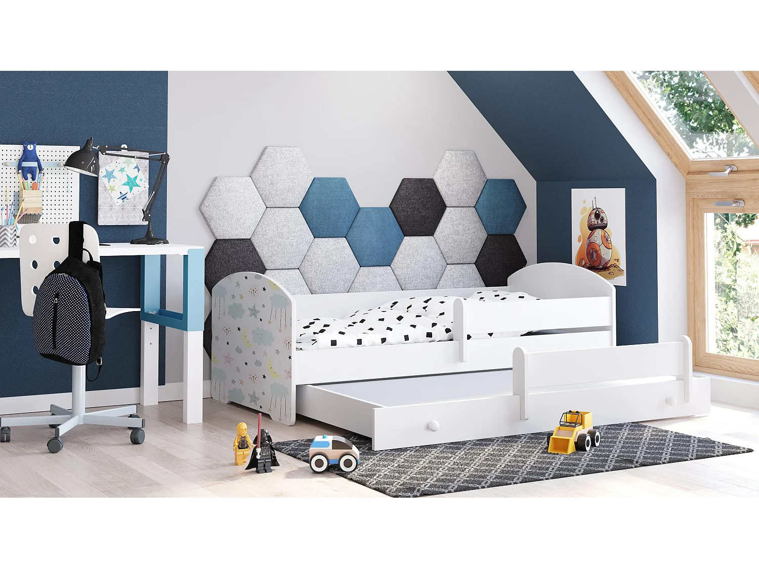 Letto Singolo LUK KSB001 85x164x63 Bianco