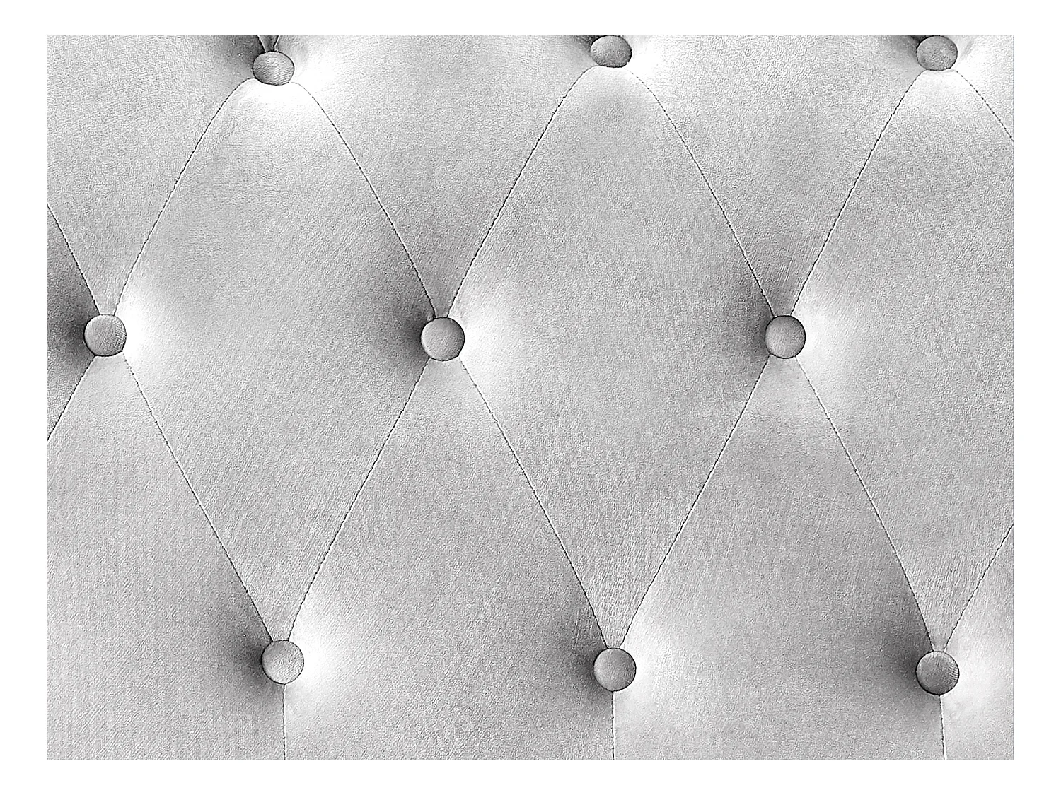 Chesterfield-Bett + Matratze - 180 x 200 cm - Samt - Hellgrau - TONGERLA