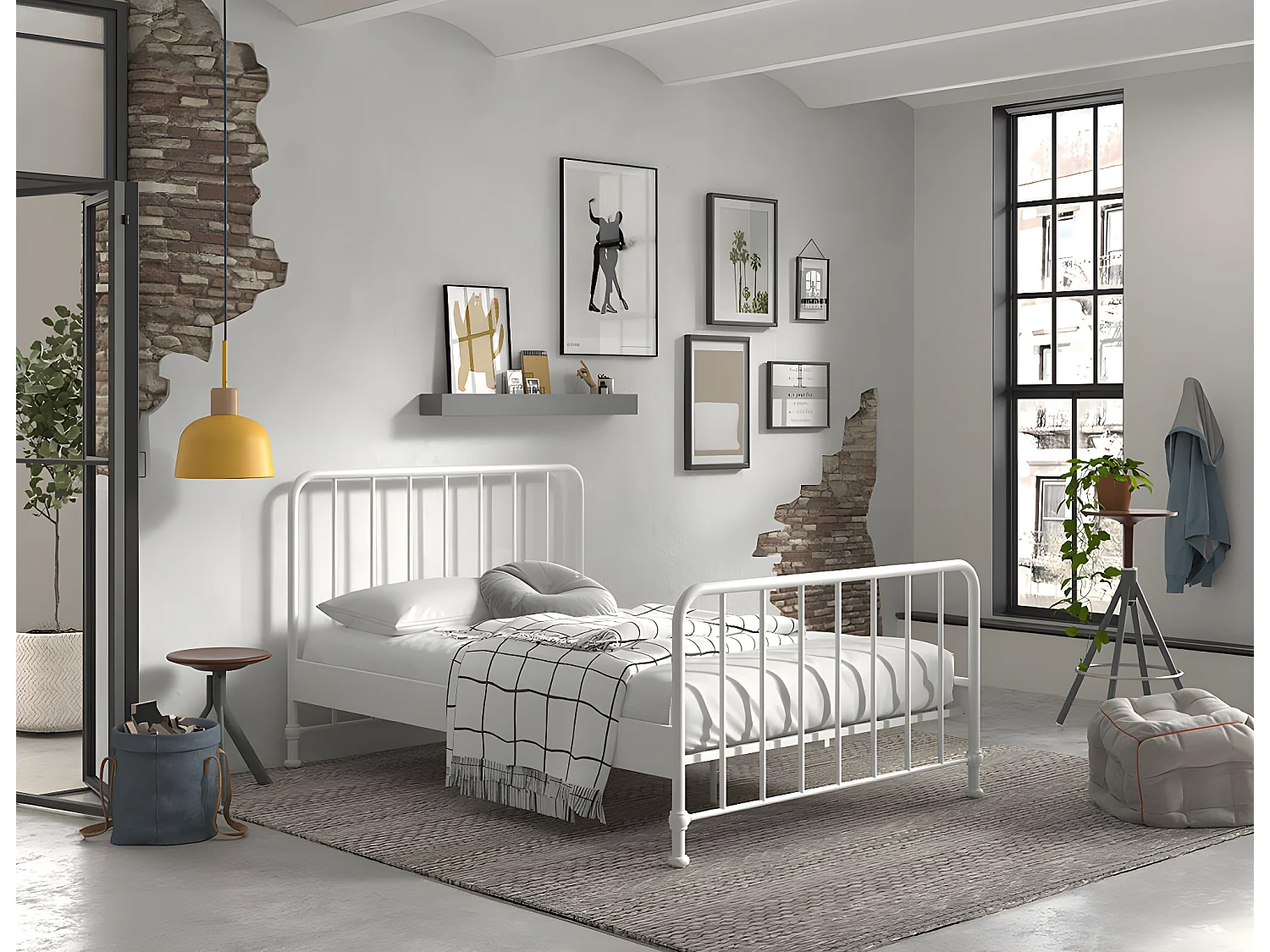 Bed BRONXX BF009 140x200 cm Wit