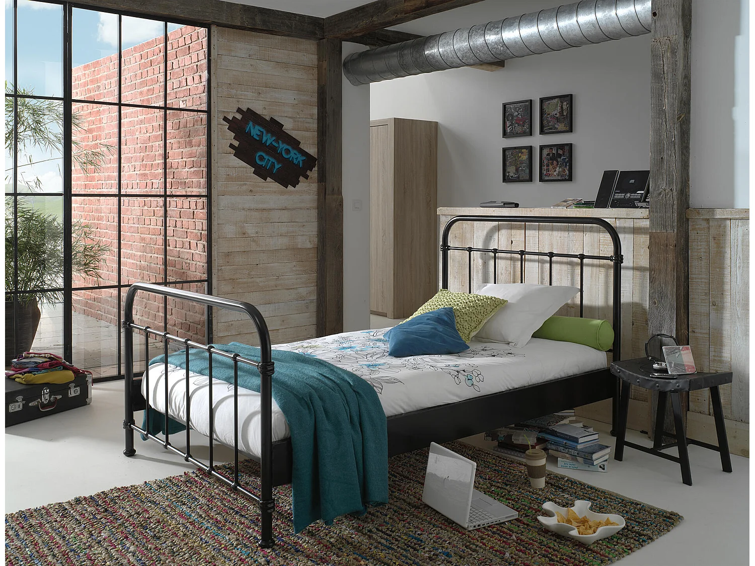 Bed NEW YORK BF008 120x200 cm Zwart