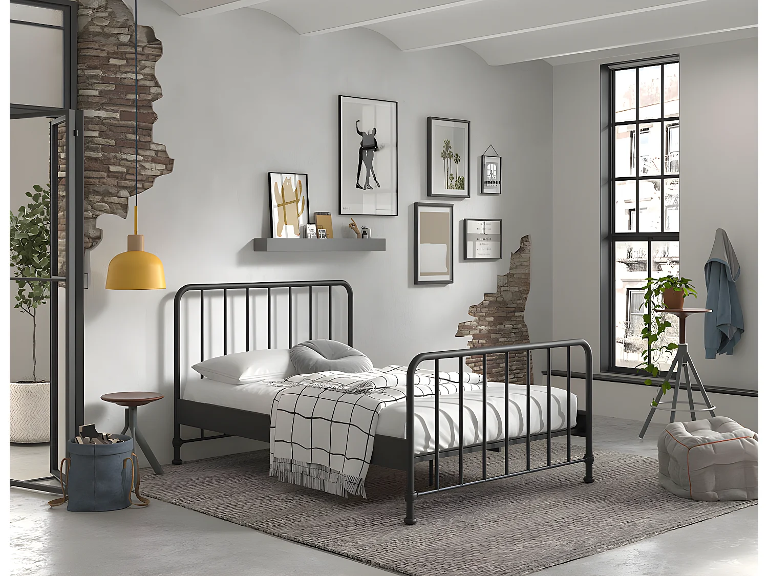 Bed BRONXX BF009 140x200 cm Zwart