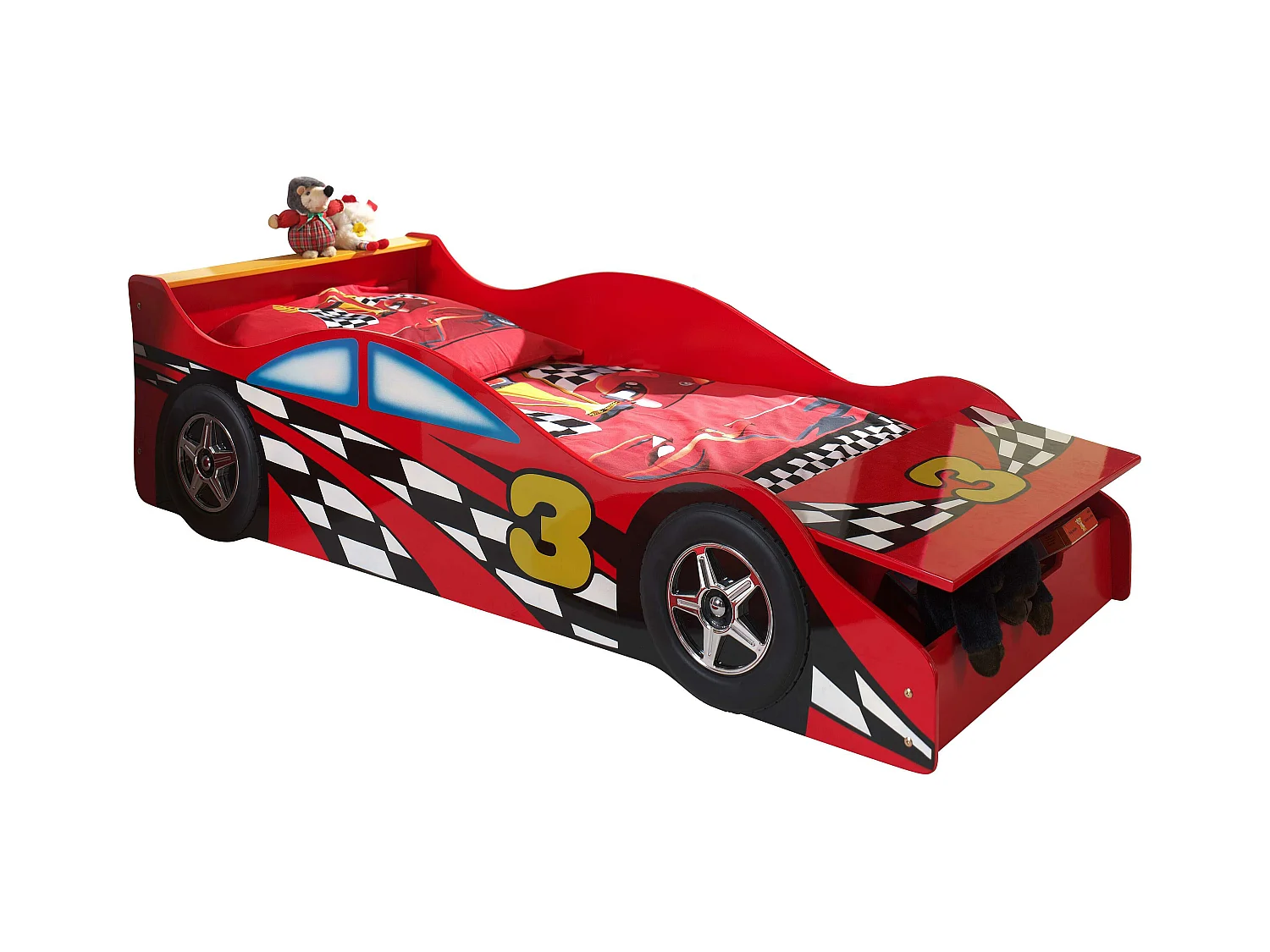 Lit Enfant AUTO KSB015 78x175x48 Rouge