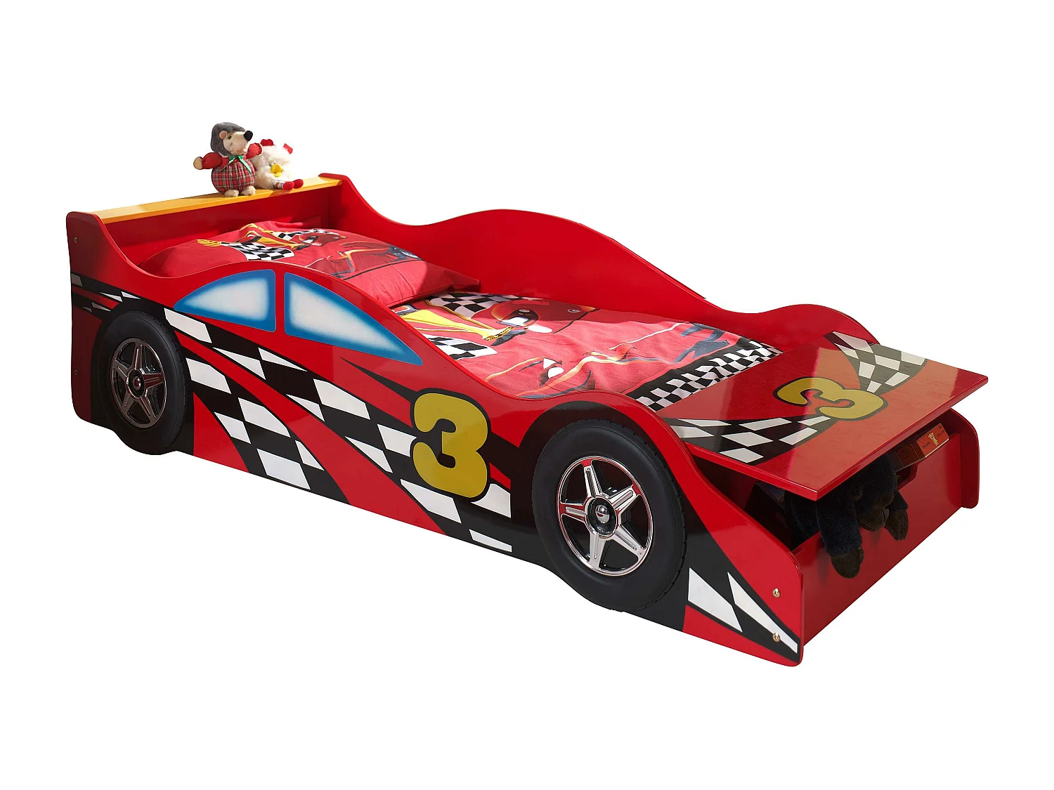 Lit Enfant AUTO KSB015 78x175x48 Rouge