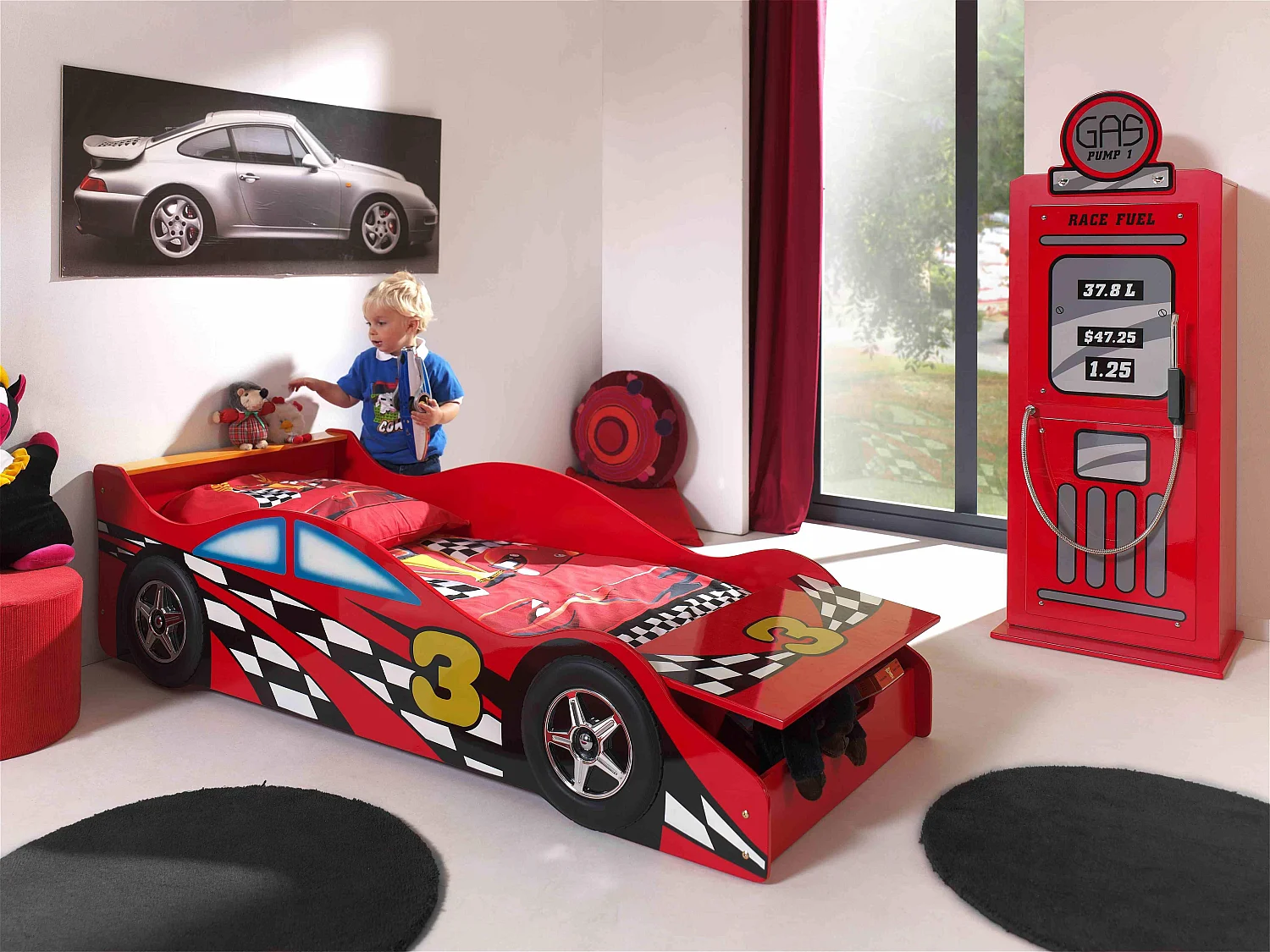 Lit Enfant AUTO KSB015 78x175x48 Rouge