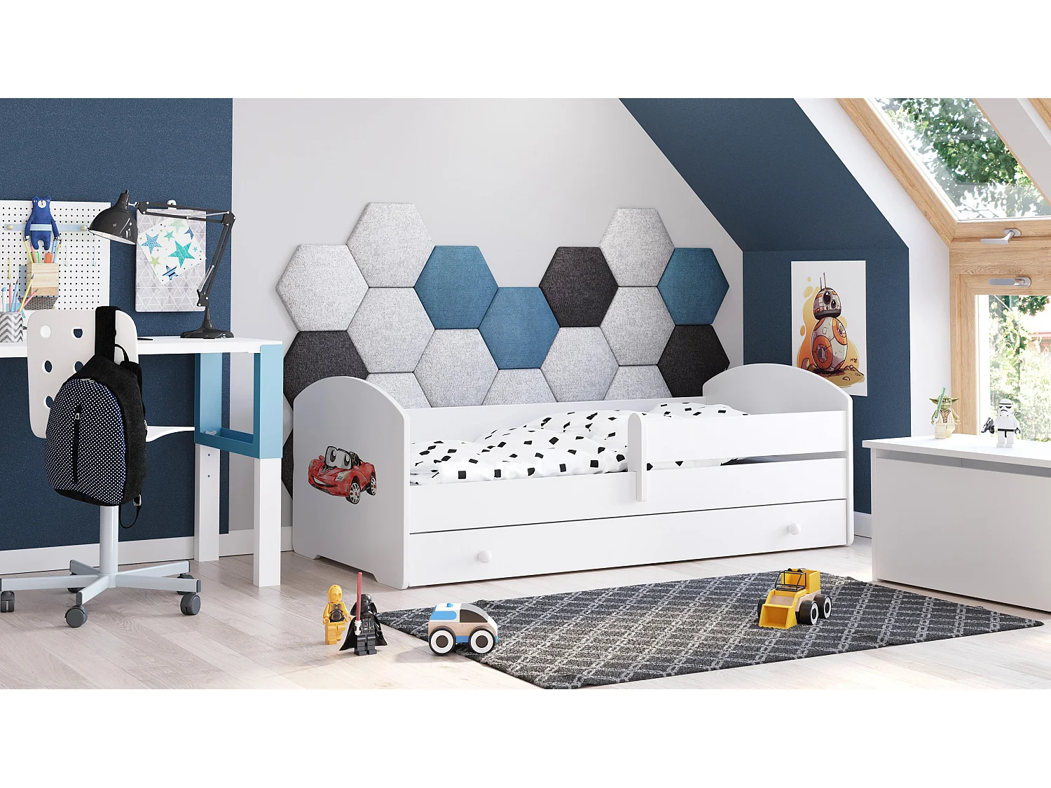 Kinderbett LUK KSB015 77x144x56 Weiß