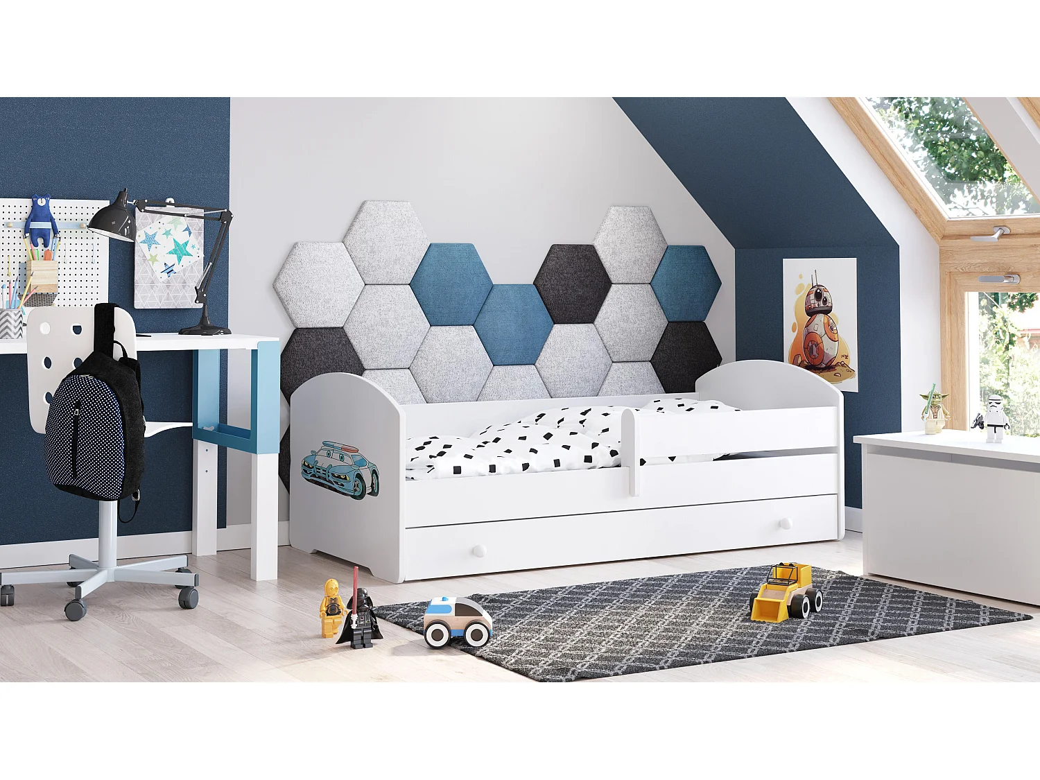 Cama de solteiro infantil LUK KSB015 70x140 cm Branco