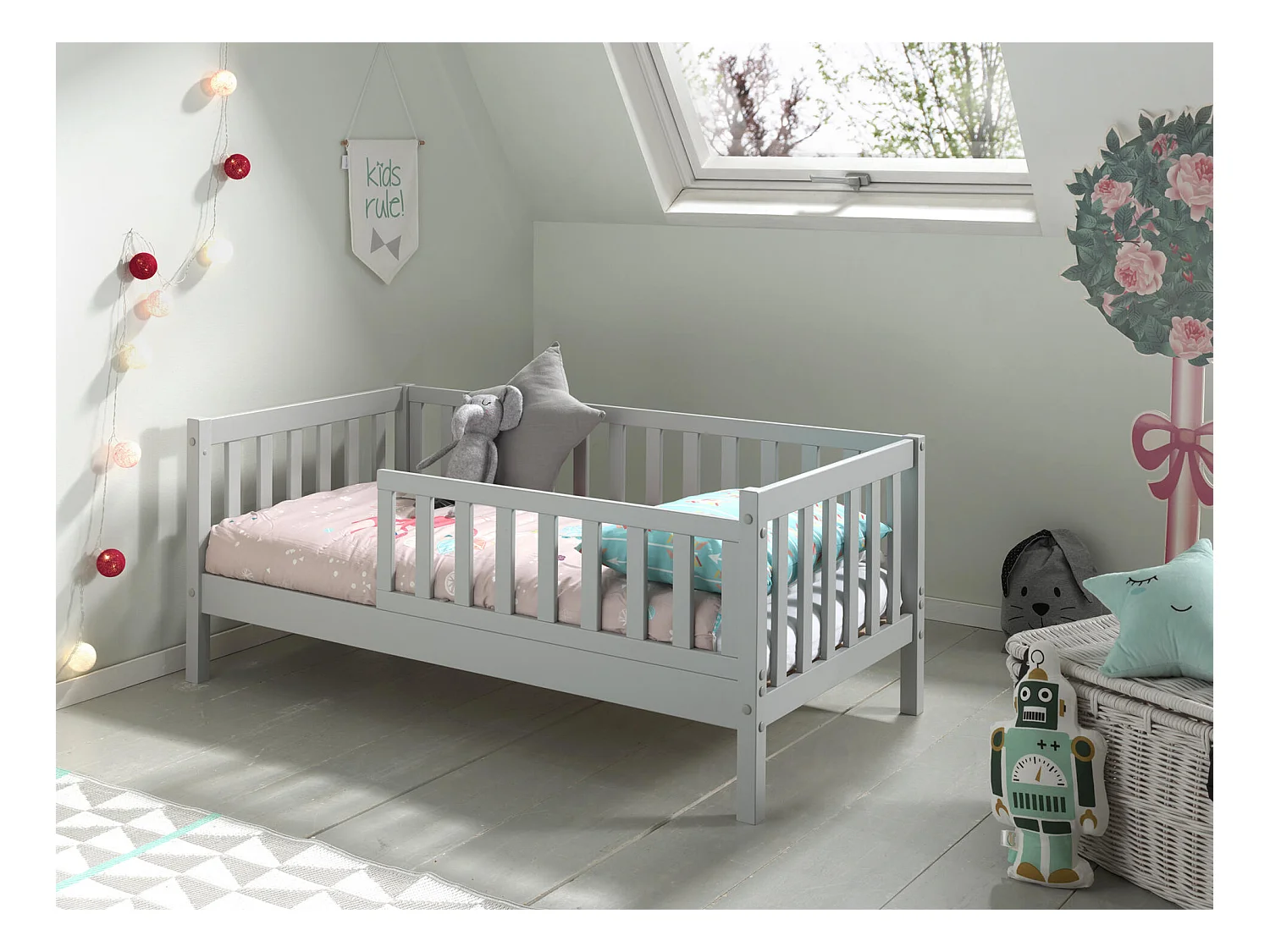 Bed PEUTERBED KSB015 76x148x60 Grijs