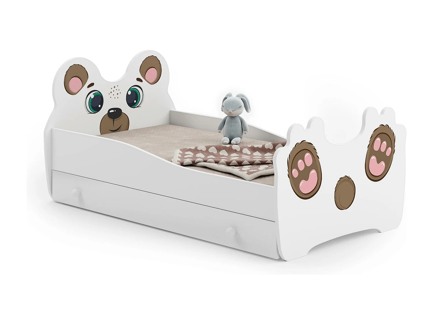 Lit Enfant ANIMALS KSB015 80x144x70 Blanc