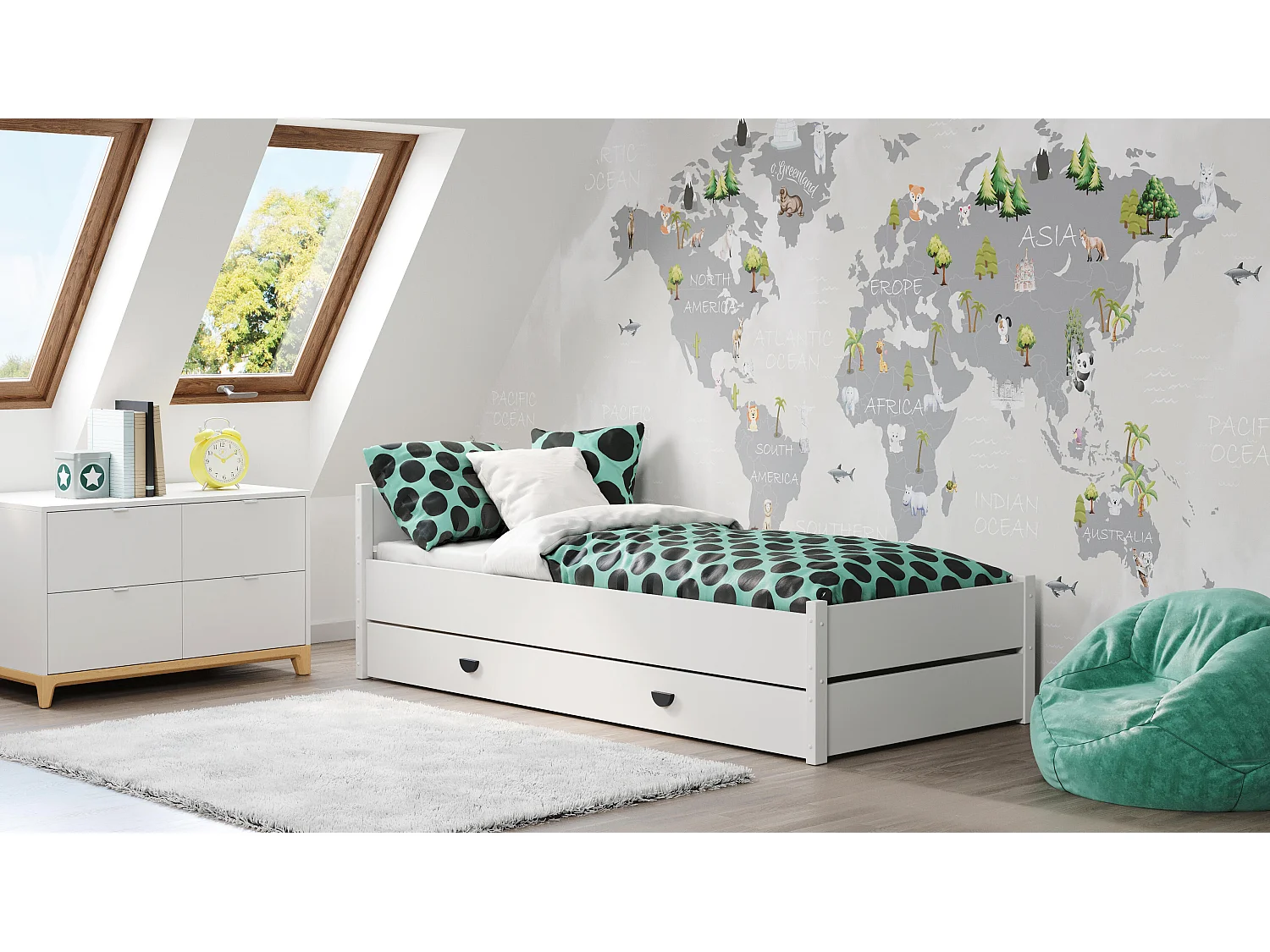 Lit Enfant MARCEL KSB005 97x207x65 Gris