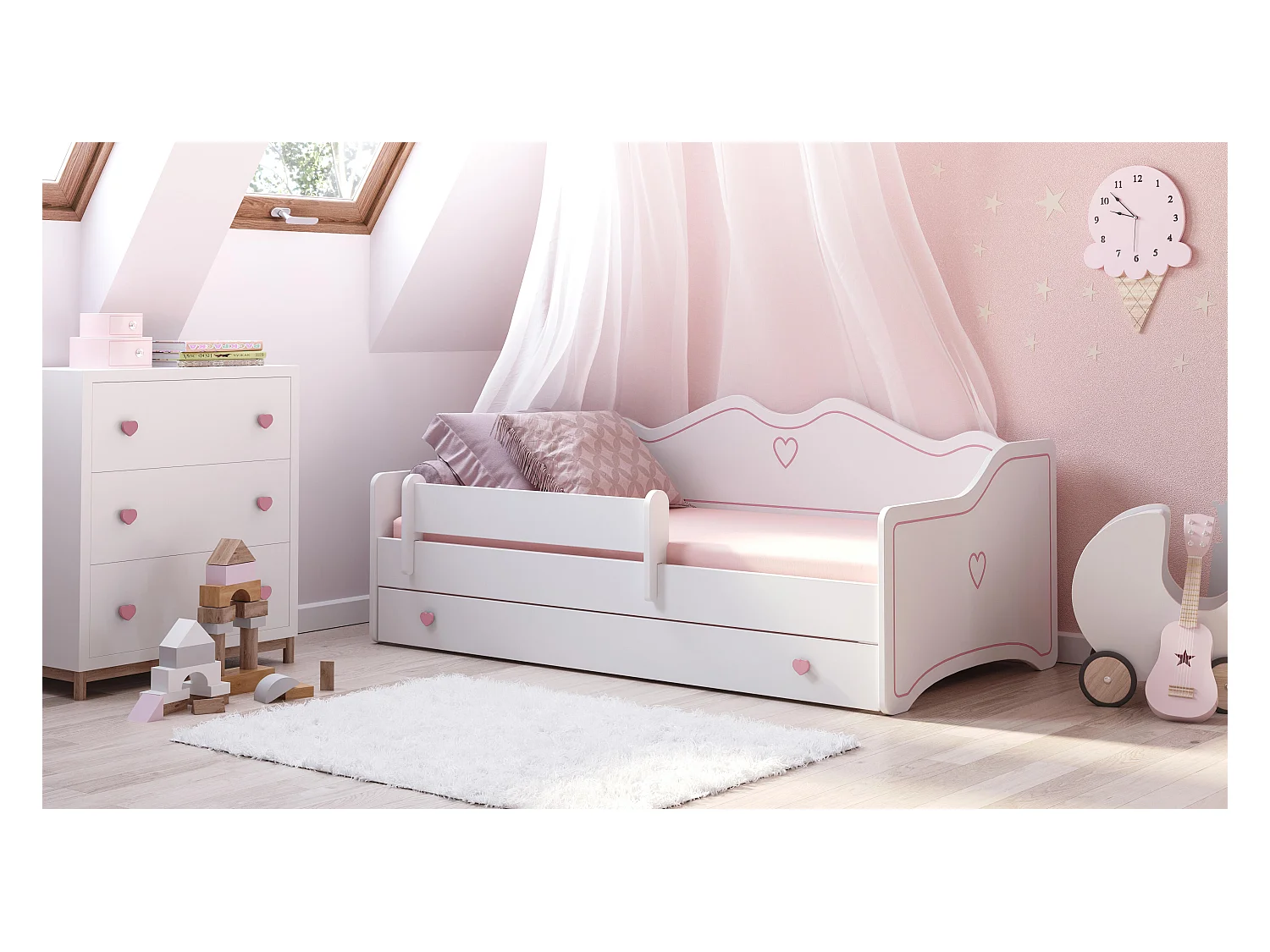 Lit Enfant YOUTH KSB002 85x184x70 Blanc