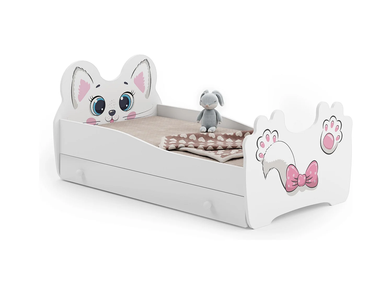 Lit Enfant ANIMALS KSB001 90x164x70 Blanc