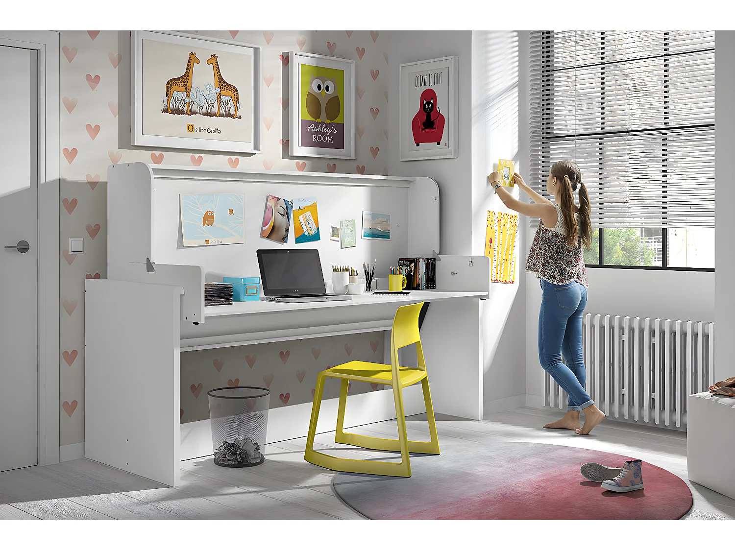 Cama de solteiro infantil DENVER KSB005 90x200 cm Branco