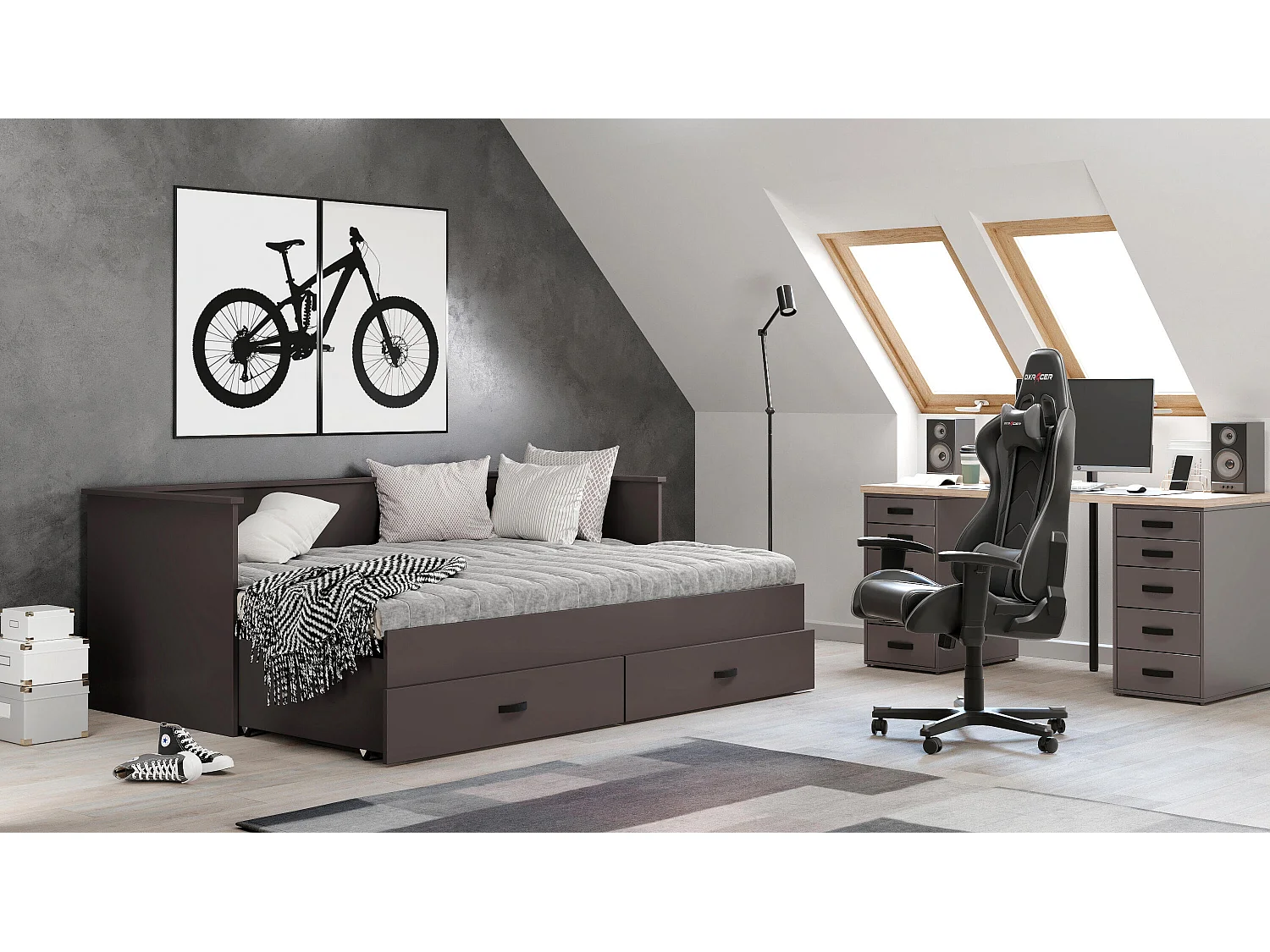 Lit Enfant HELIOS KSB003 86x205x75 Gris