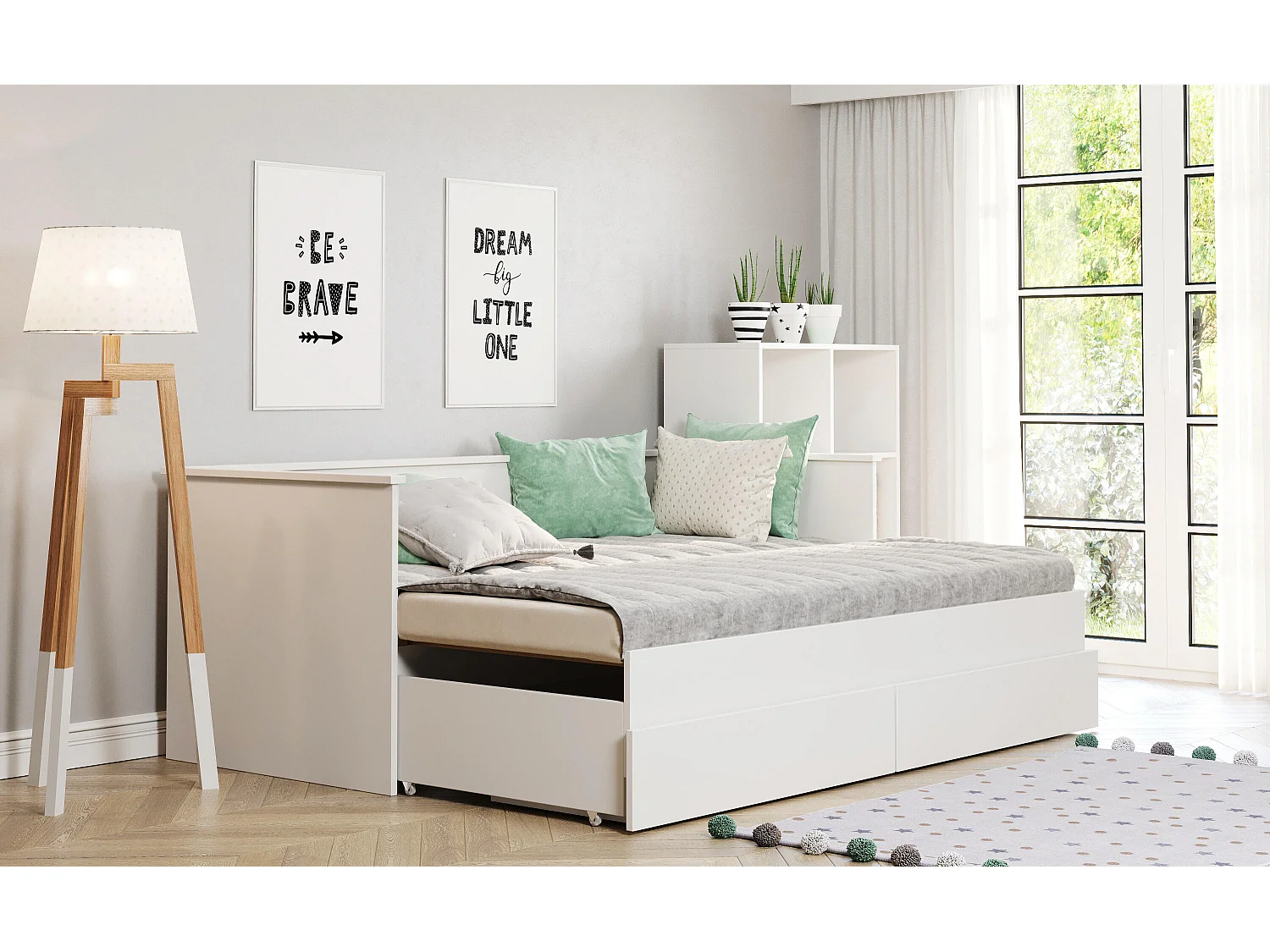 Lit Enfant HELIOS KSB003 86x205x75 Blanc