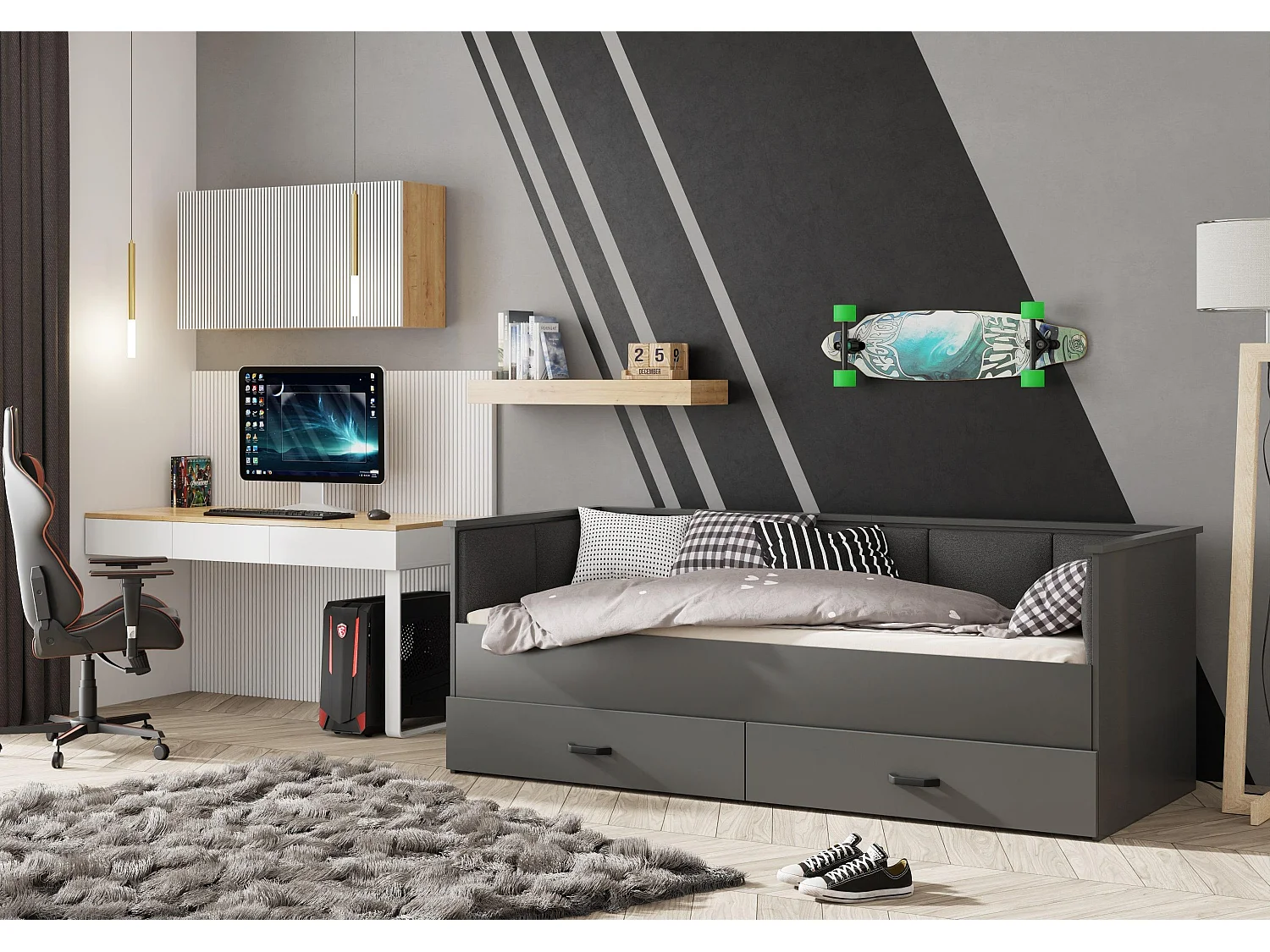 Lit Enfant HELIOS KSB003 86x205x75 Gris