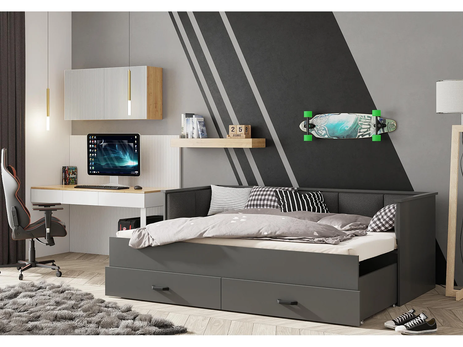 Lit Enfant HELIOS KSB003 86x205x75 Gris