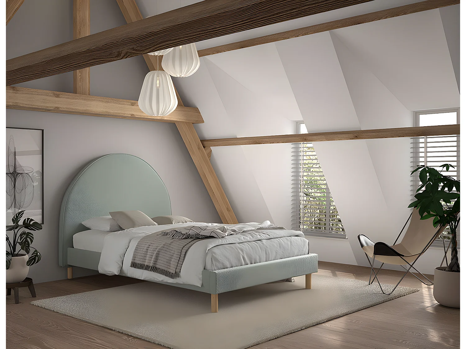 Bed MOON BF009 140x200 cm Groen