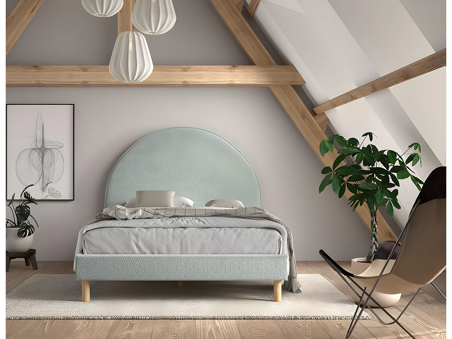 Bed MOON BF009 140x200 cm Groen