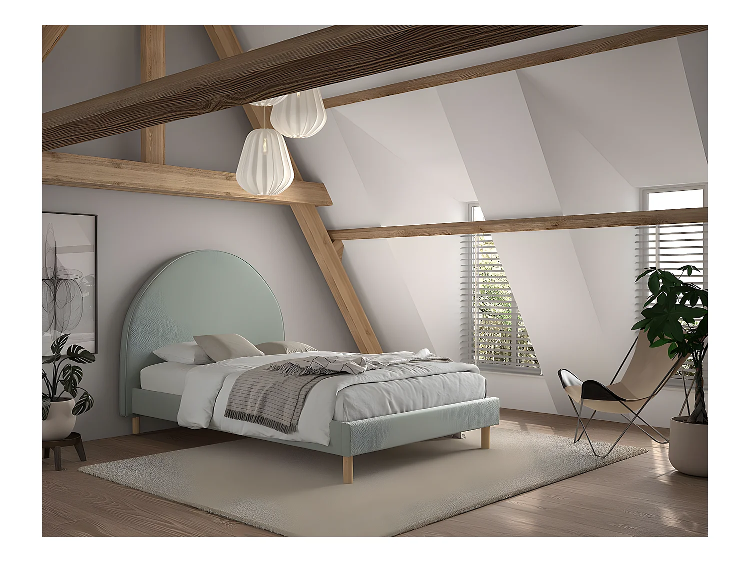 Letto MOON BF009 140x200 cm Verde