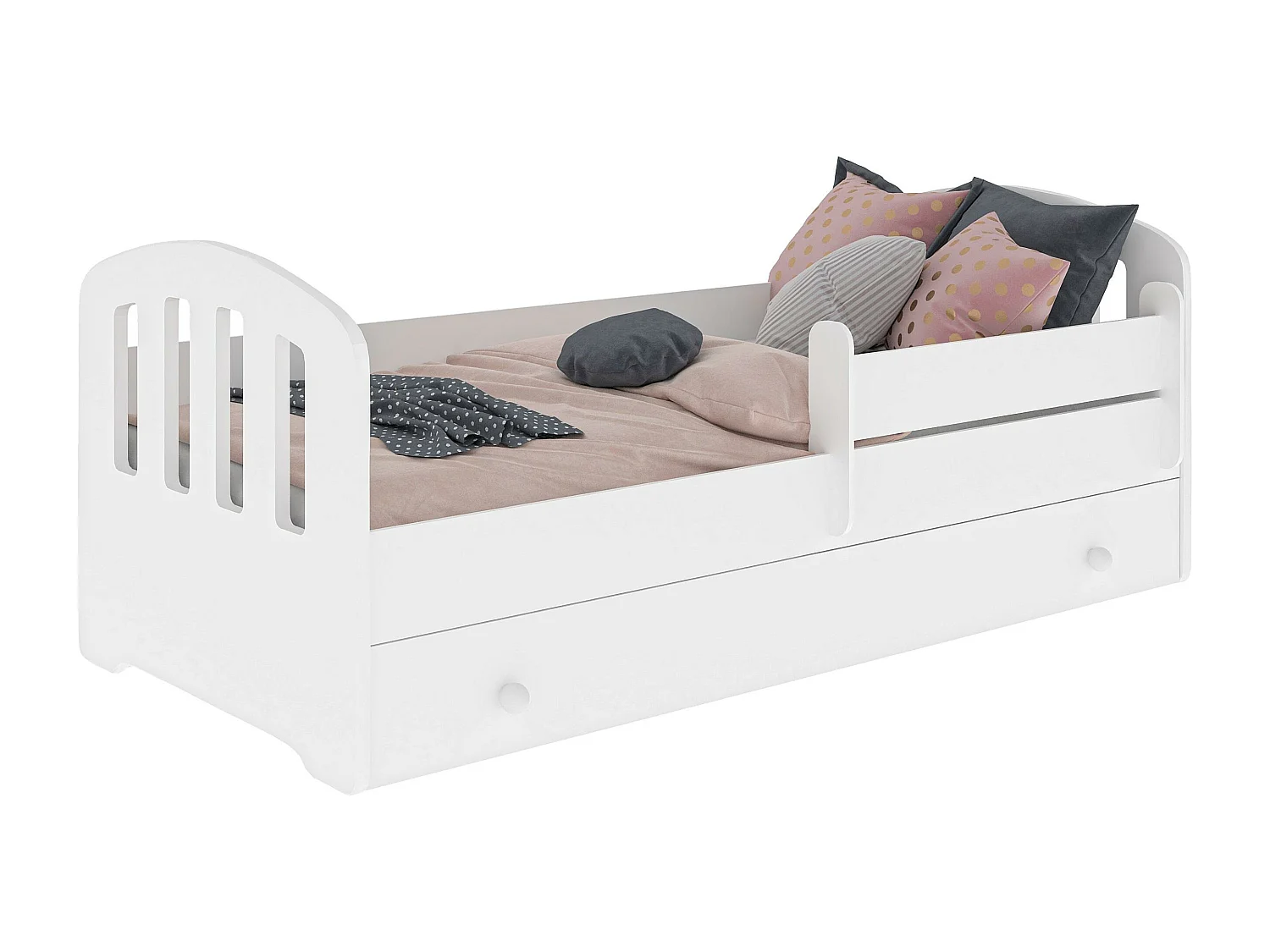Cama de solteiro infantil MAX KSB001 80x160 cm Branco