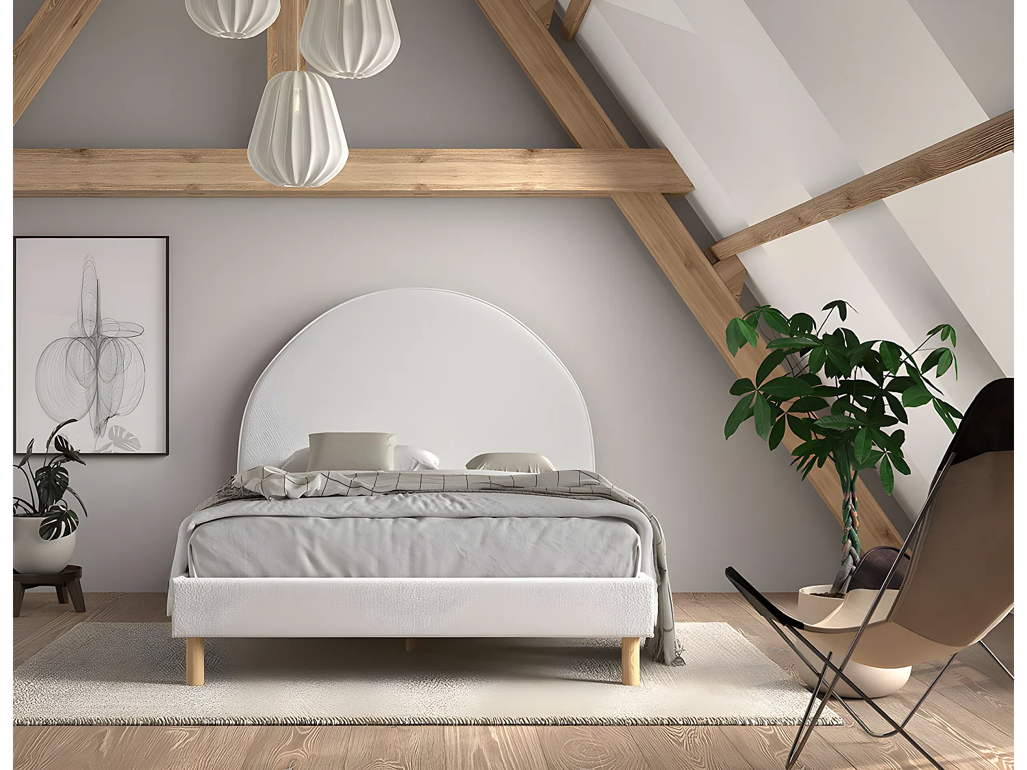 Bettrahmen MOON BF009 140x200 cm Weiß