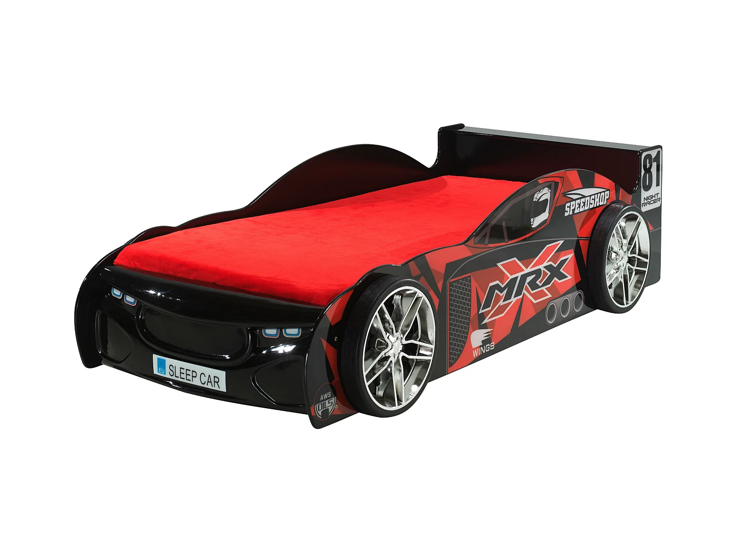 Lit Enfant AUTO KSB005 111x218x56 Noir