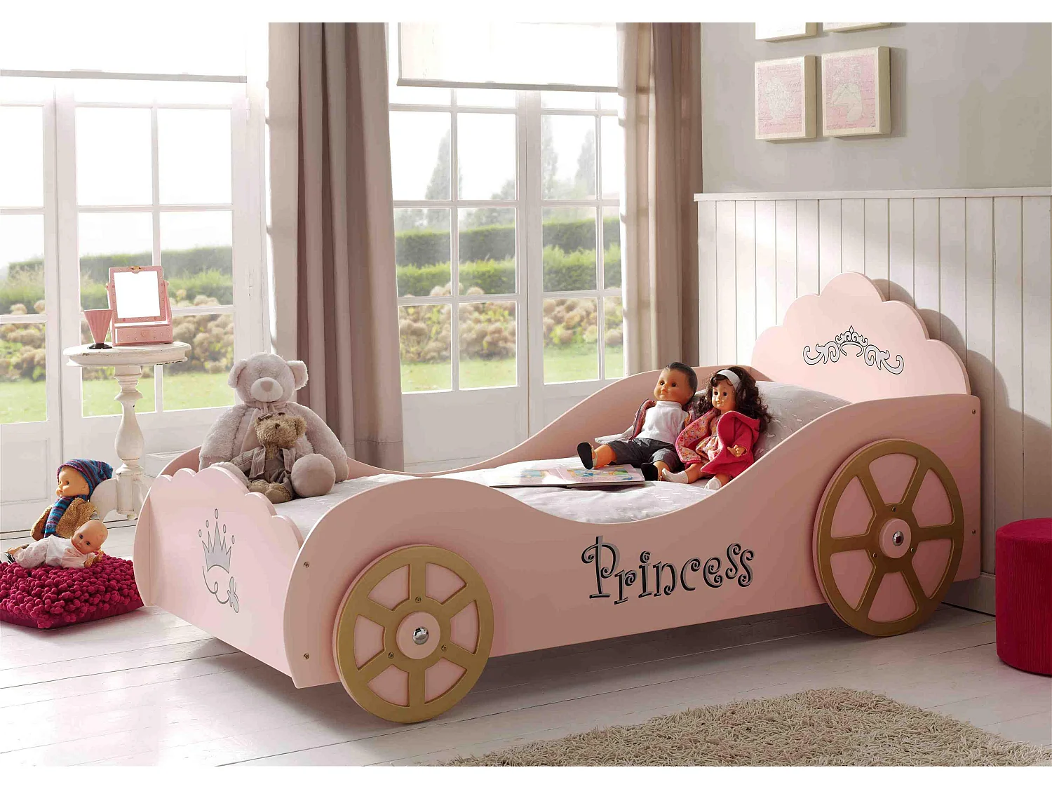 Lit Enfant AUTO KSB005 107x210x90 Rose