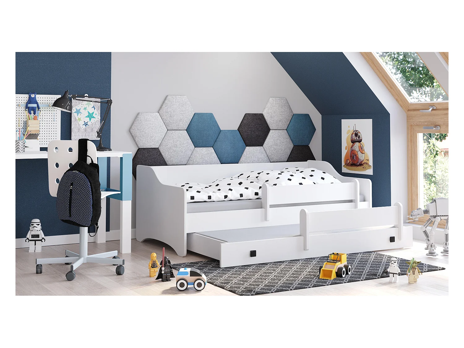 Bed ERYK KSB001 85x164x60 Wit