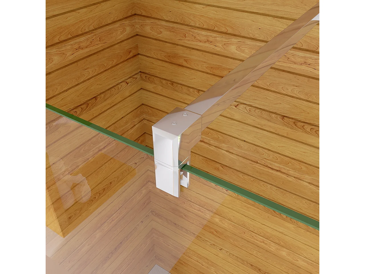 Box Doccia Angolare da Doppio Walk In (120+90)x190cm in Vetro Temperato 6mm Anticalcare Multi Fasce Satinate 2 Barre Stabilizzatrici da 140cm Cromato