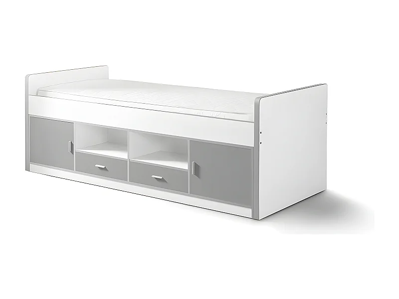 Cama de solteiro infantil BONNY KSB005 90x200 cm Cinzento