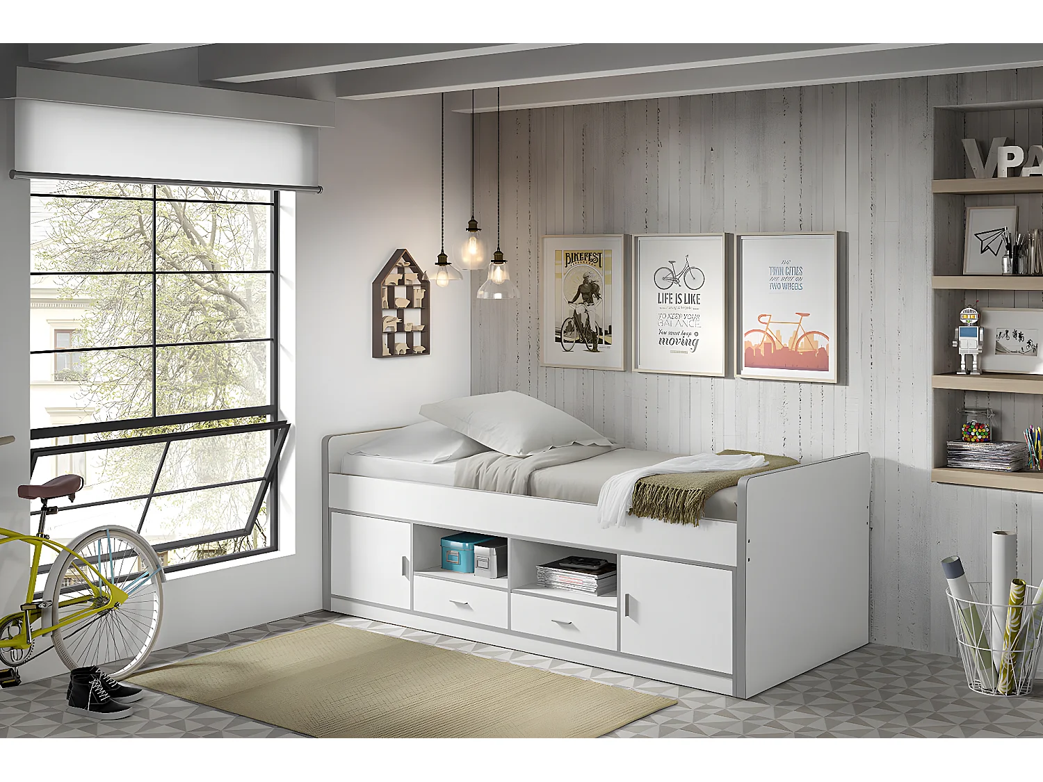 Bed BONNY KSB005 98x207x79 Wit