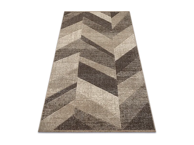 Teppich FEEL 5673/15055 FISCHGRÄTENMUSTER beige / braun / creme 80x150 cm