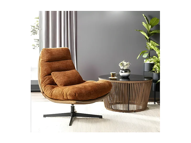 Fauteuil Felicia/ Tissu/Cuivre