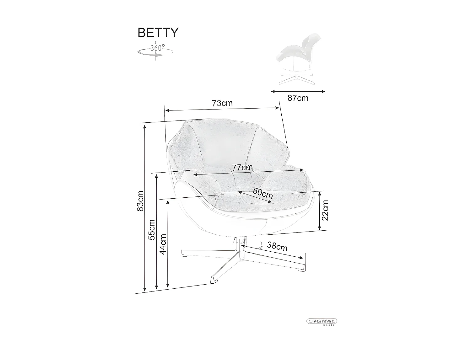 Poltroncina Bettys/Tessuto/Beige