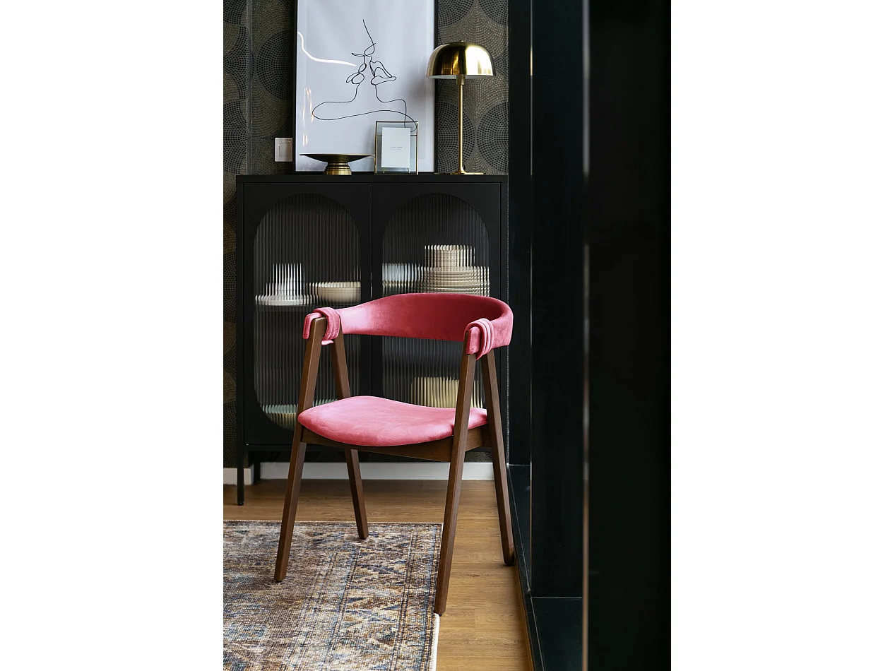 Chaise rembourrée - bordeaux - LLANA