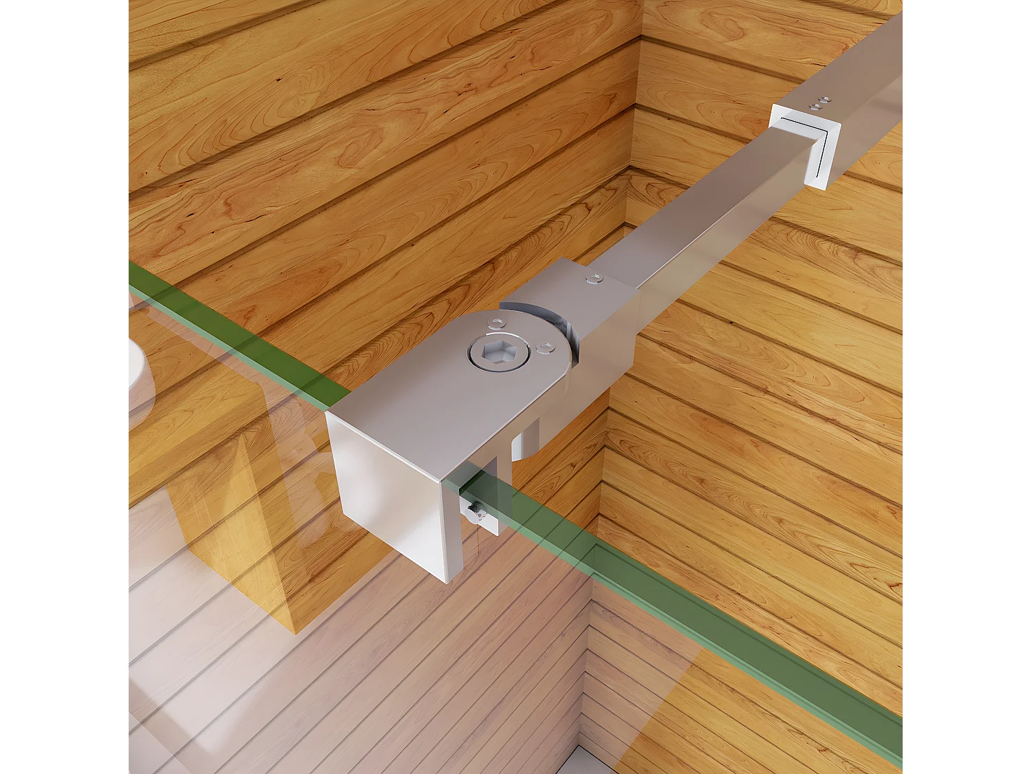 Box Doccia Walk In 70x190cm Parete Fissa in Vetro Temperato 6mm Anticalcare Multi Fasce Satinate Opache con Barra Stabilizzatrice 73-120cm Cromato