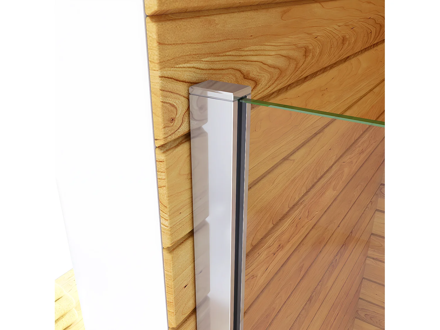 Box Doccia Walk In 70x190cm Parete Fissa in Vetro Temperato 6mm Anticalcare Multi Fasce Satinate Opache con Barra Stabilizzatrice 73-120cm Cromato