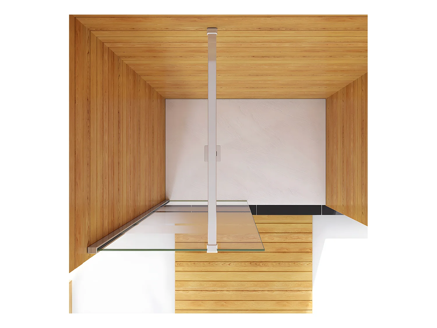 70x190cm Box Doccia Walk In Parete Fissa in Vetro Temperato 6 mm Anticalcare Multi Fasce Satinate Opache con Barra Stabilizzatrice 140cm Cromo Lucido