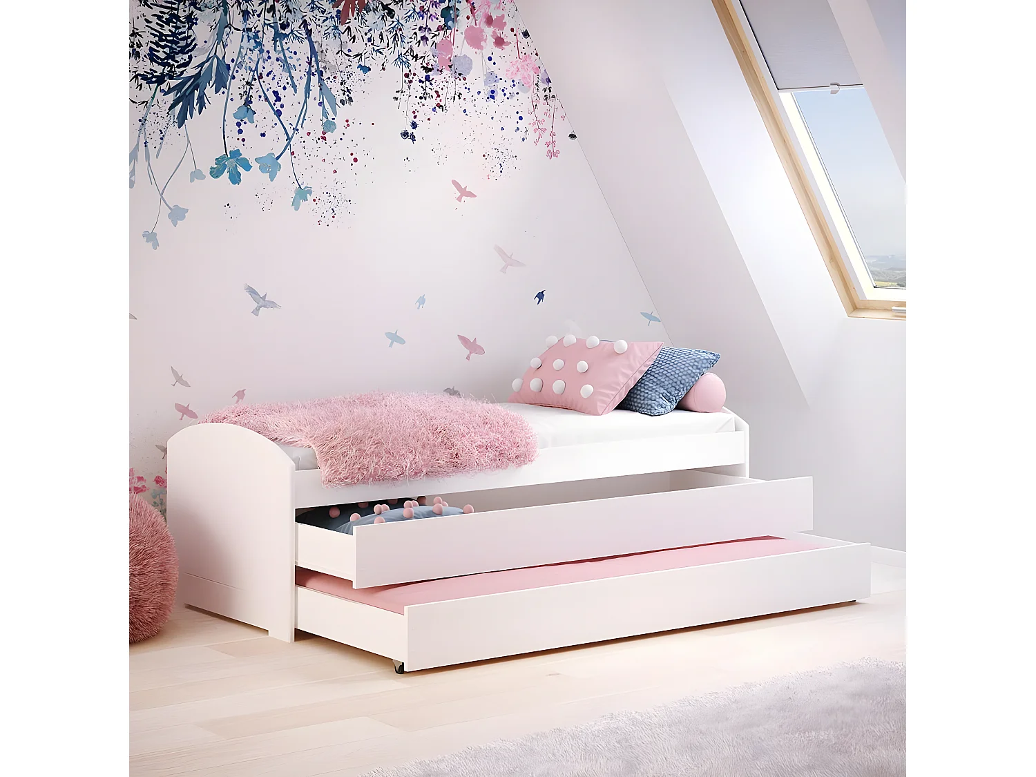 Bed LORI KSB005 94x204x70 Wit