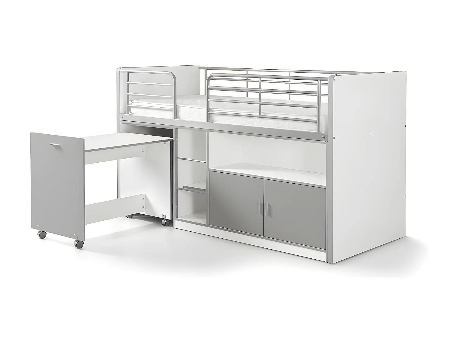 Cama de solteiro infantil BONNY KSB005 90x200 cm Cinzento