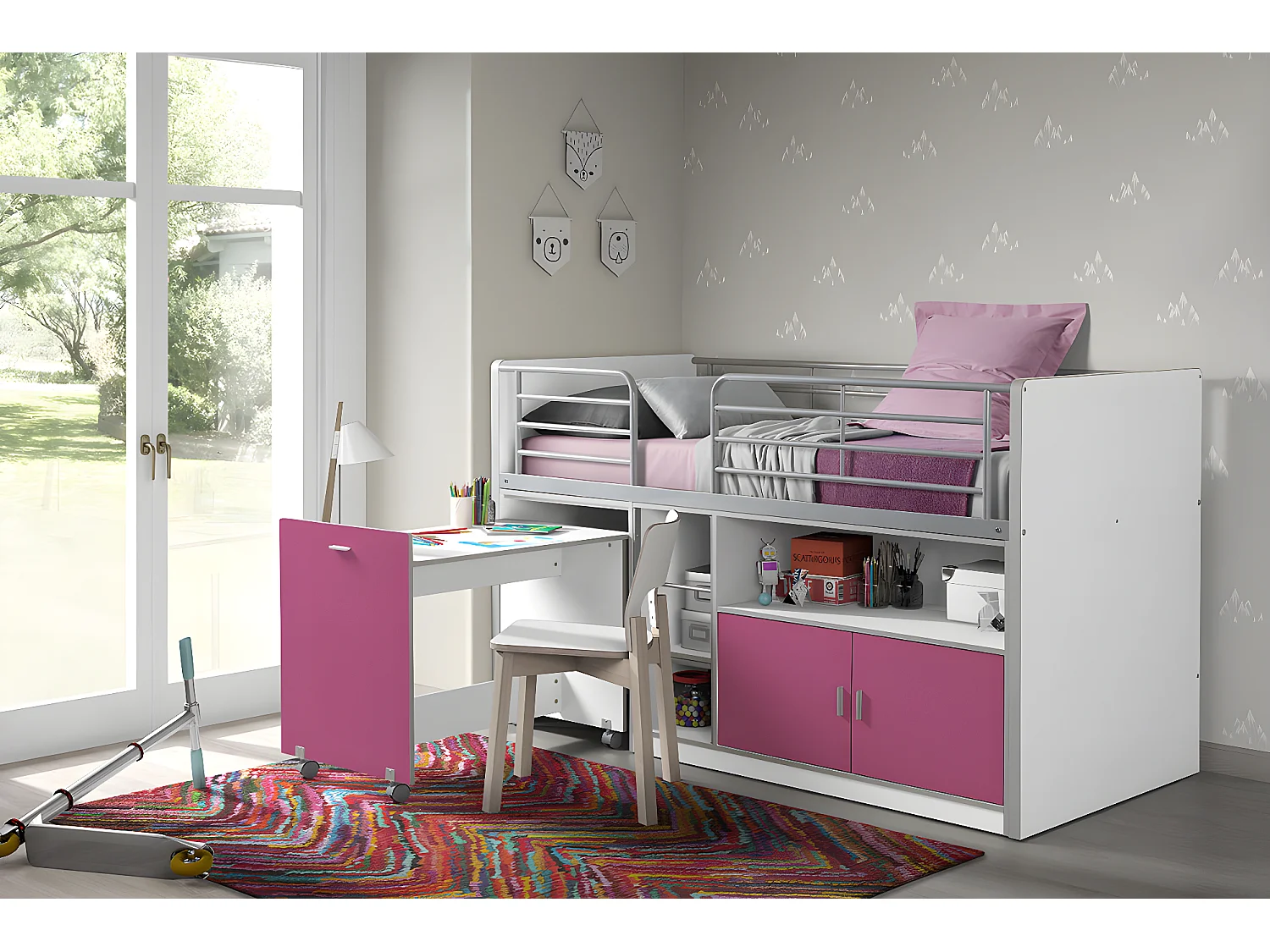 Cama Infantil BONNY KSB005 96x207x121 Rosa