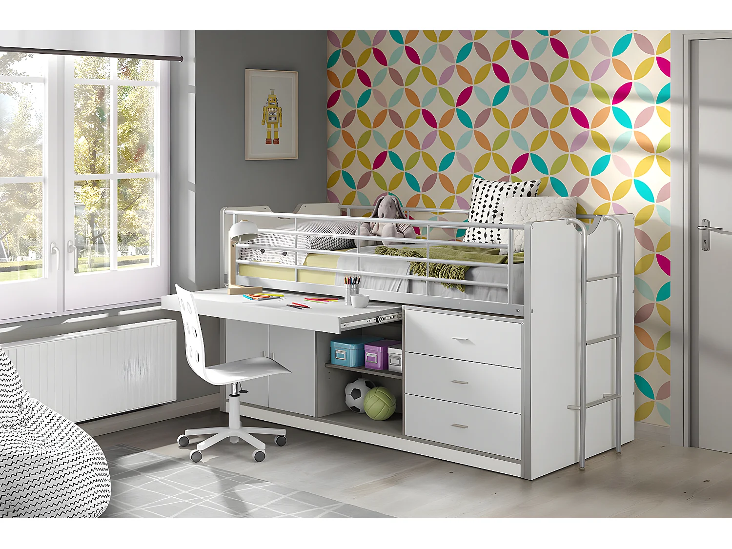 Bed BONNY KSB005 96x207x116 Wit