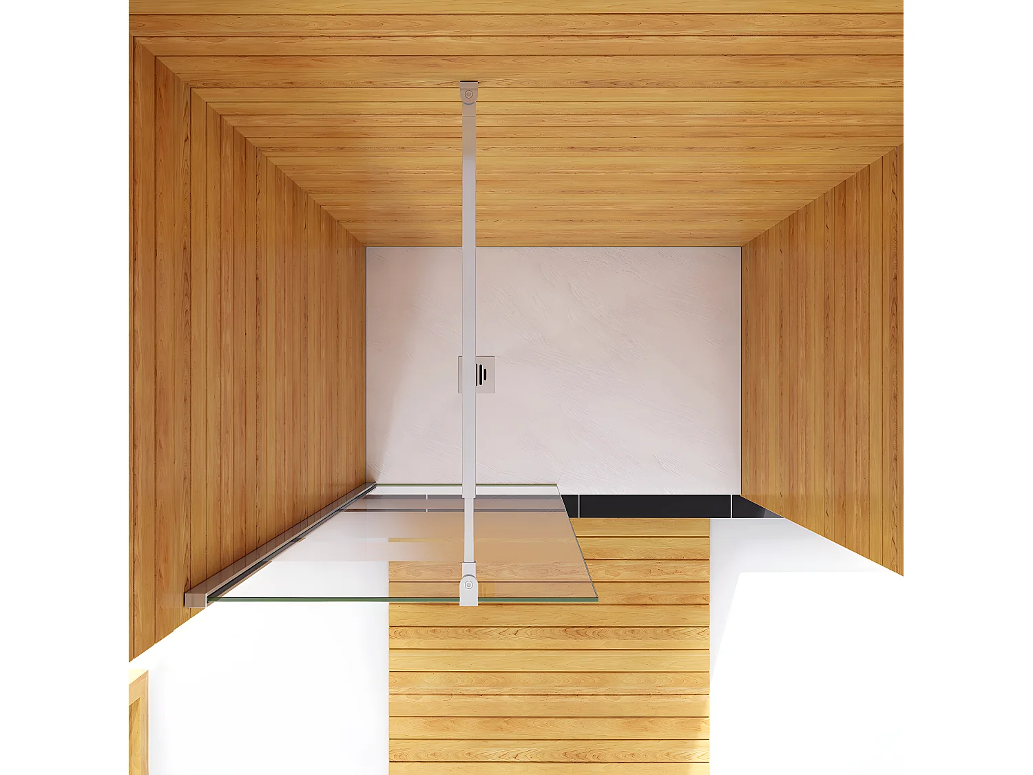 Box Doccia Walk In 120x190cm Parete Fissa in Vetro Temperato 6mm Anticalcare Multi Fasce Satinate Opache con Barra Stabilizzatrice 73-120cm Cromato