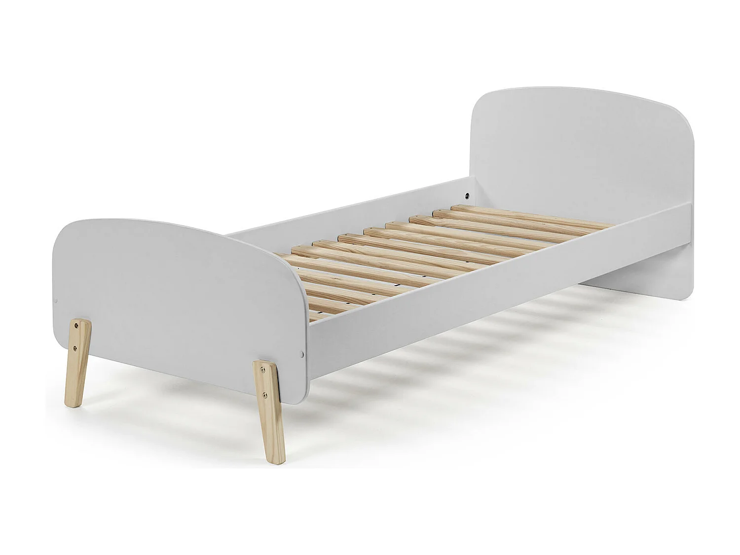 Cama de solteiro infantil KIDDY KSB005 90x200 cm Cinzento