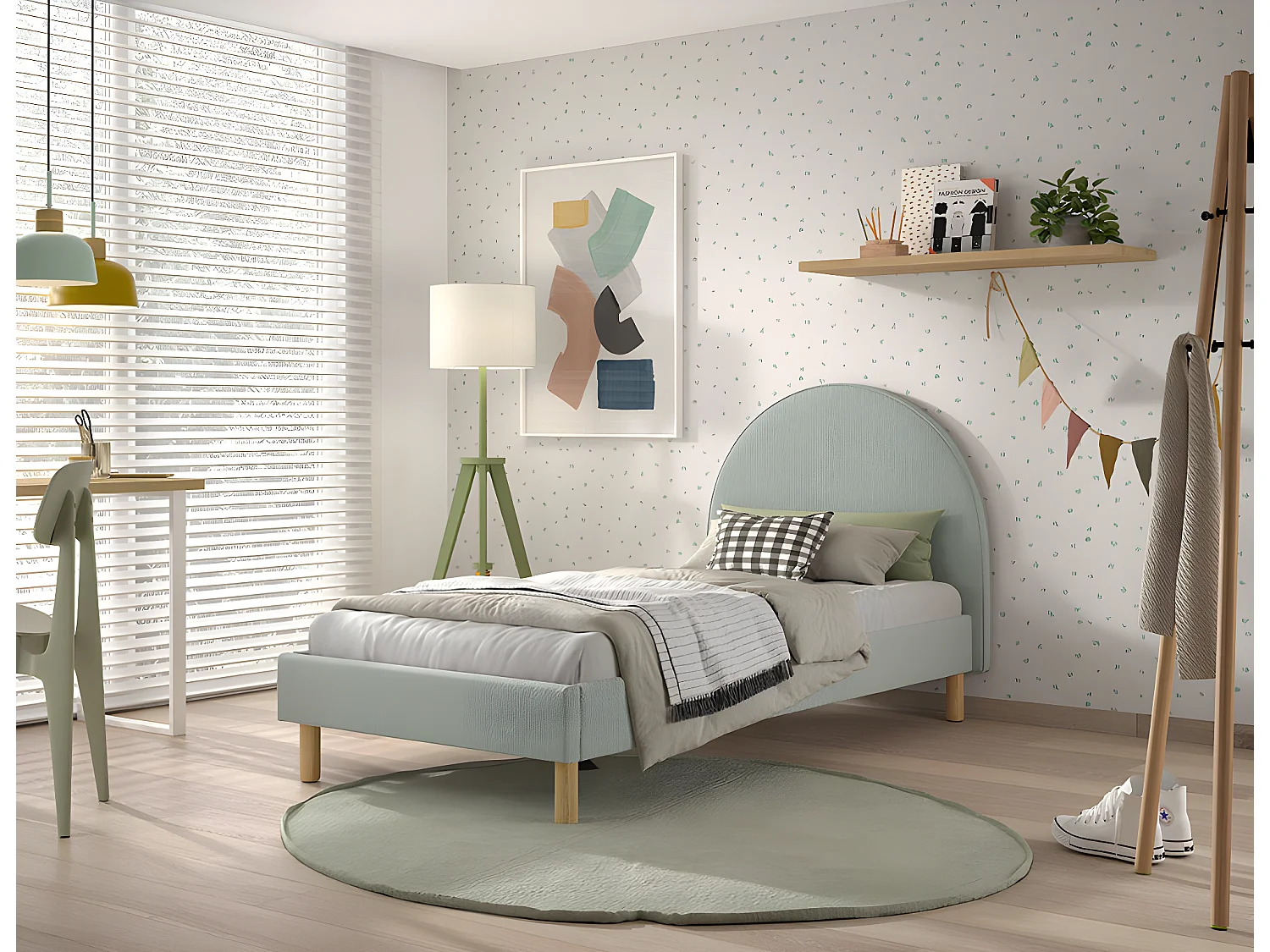 Bed MOON BF005 90x200 cm Groen