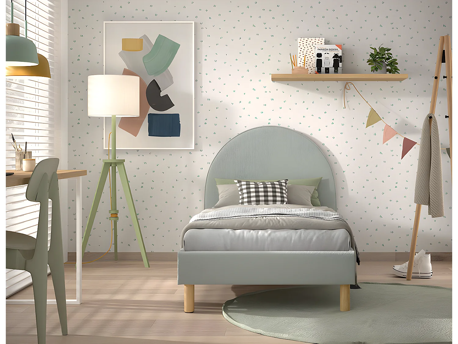 Cadre de lit MOON BF005 90x200 cm Vert