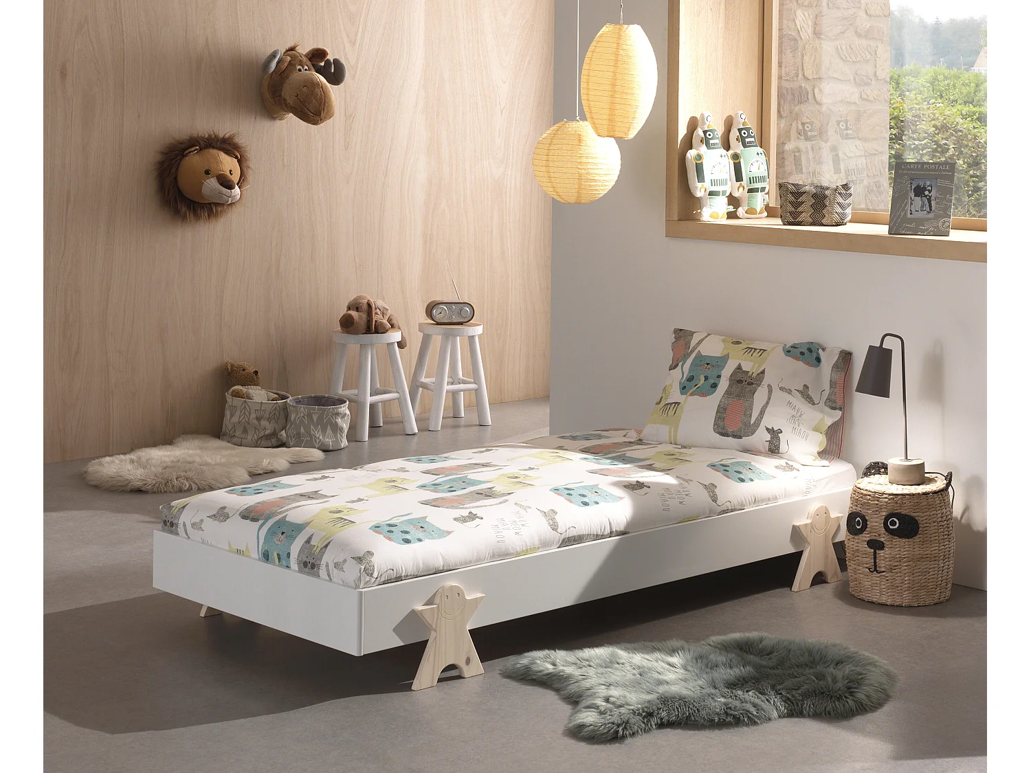 Lit Enfant MODULO KSB005 94x204x28 Blanc