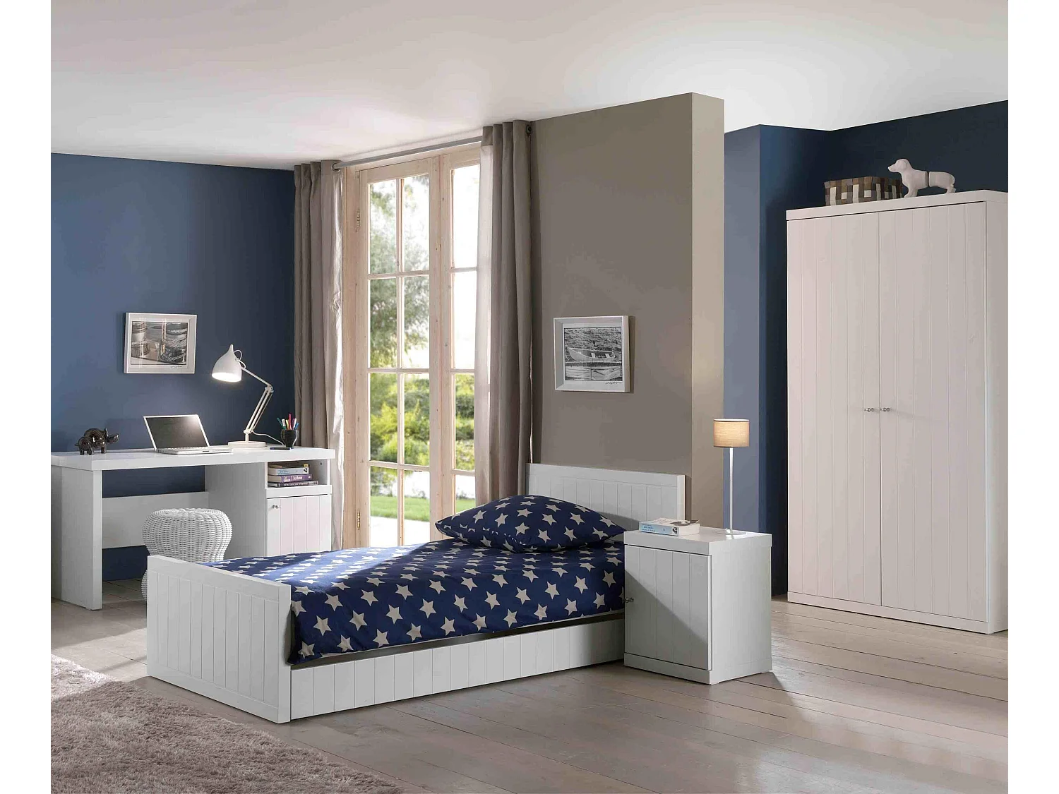 Lit Enfant ROBIN KSB005 95x210x77 Blanc