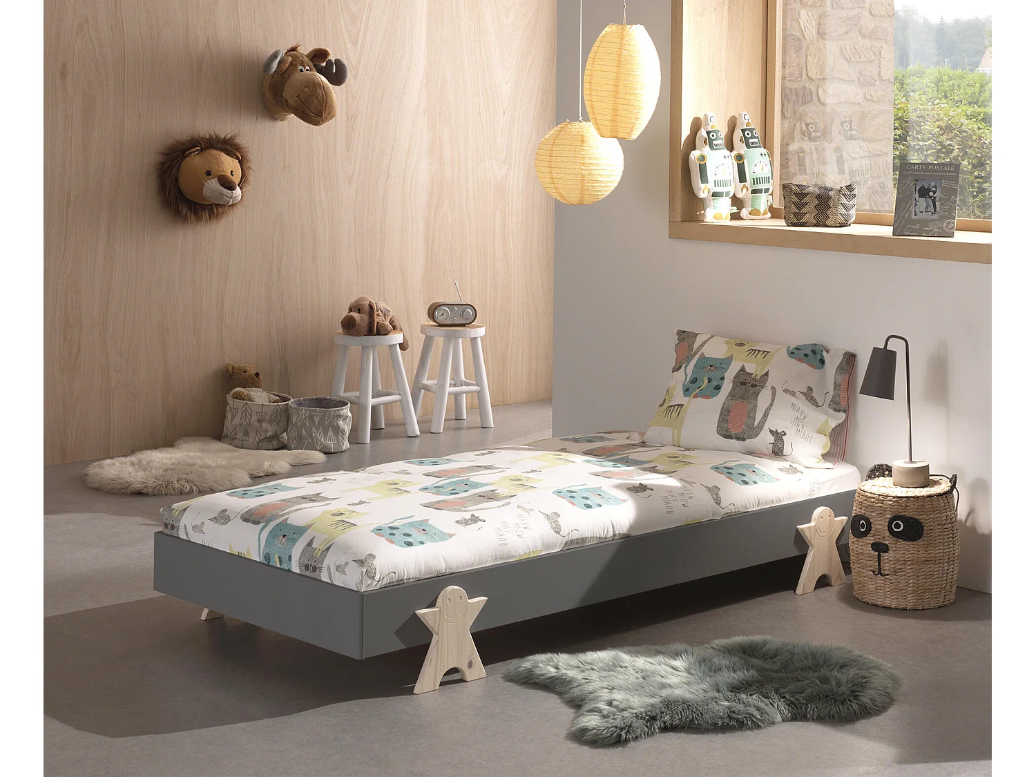 Bed MODULO KSB005 94x204x28 Grijs